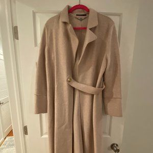 Marc Cain Long Wool Coat Belted Cream M/L (N4)